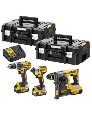 DeWALT DCK368P3T combiset 3-delig - 3x 18V 5,0Ah + TSTAK koffers