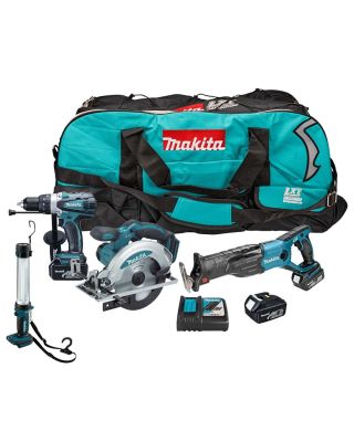 Makita DK18007 combiset 4-delig 3x 18V 3,0Ah + tas