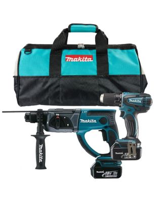 Makita DK1854X combiset 2-delig - 2x 18V 3,0Ah + tas