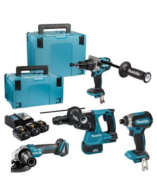 Makita DLX4090TJ1 combiset 4-delig - 3x 18V 5,0Ah + Mbox