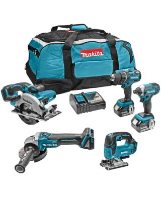 Makita DLX5020T combiset 5-delig - 2x 18V 5,0Ah + tas