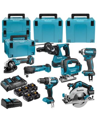 Makita DLX7014PTJ combiset 7-delig - 5x 18V 5,0Ah + Mbox