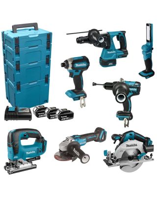 Makita DLX8200J combiset 7-delig - 3x 18V 5,0Ah + Mbox