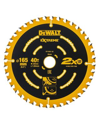 DeWALT DT10301 extreme cirkelzaagblad - 165 x 20 mm 40T