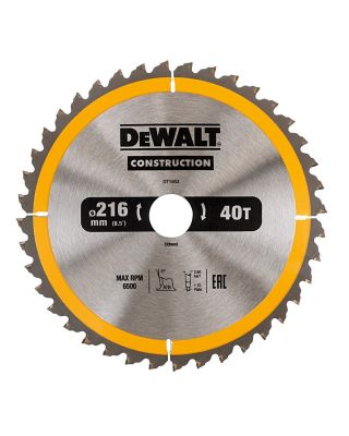 DeWALT DT1953 construction cirkelzaagblad 216 mm x 30 mm x 40T