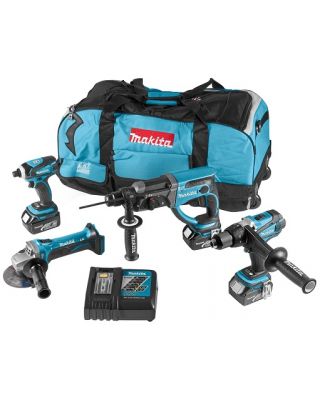 Makita DK18043 4-delige accu combiset 18v met 3 accu's 3.0Ah 