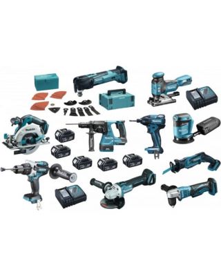 Makita DLX1006TJX1 combiset 10-delig - 18V 5,0Ah + Mbox koffers