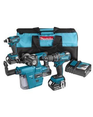 Makita DLX3050MV1 4-delige combiset met 18V 4,0Ah accu's en tas