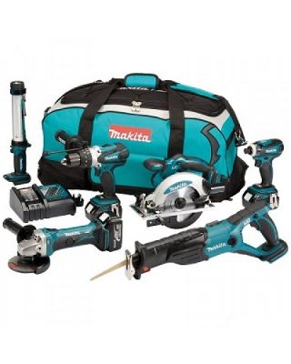 Makita DLX6000 combiset 6-delig - 18V 3,0Ah + tas