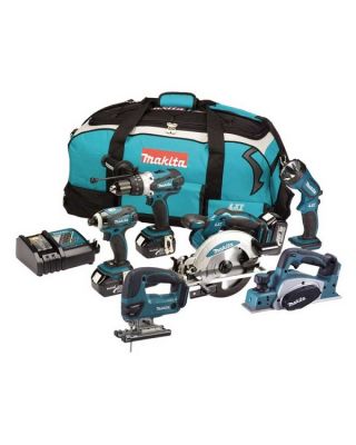 Makita DLX6001 combiset 6-delig - 18V 3,0Ah + tas