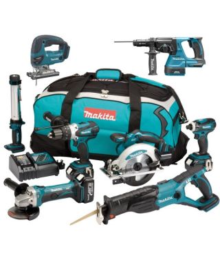 Makita DLX6400M combiset 8-delig - 18V 4,0Ah + tas