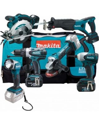 Makita DLX6011X4 combiset 6-delig - 18V 3,0Ah + tas
