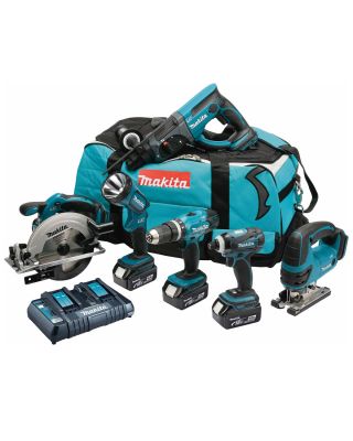 Makita DLX6017PM combiset 6-delig - 18V 4,0Ah + tas