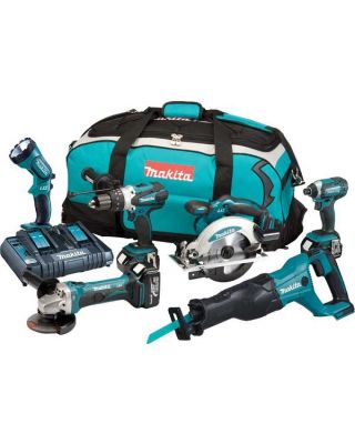 Makita DLX6072PT combiset 6-delig - 18V 5,0Ah + tas