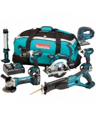 Makita DLX6300T combiset 7-delig - 18V 5,0Ah + tas