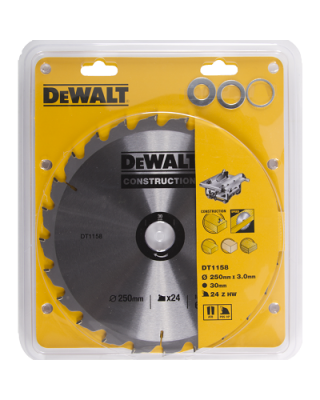 DeWALT DT1158 cirkelzaagblad zaagblad 250mm 24T 