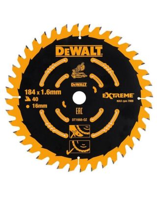 DeWALT DT1668 extreme cirkelzaagblad 184 x 16 mm 40T