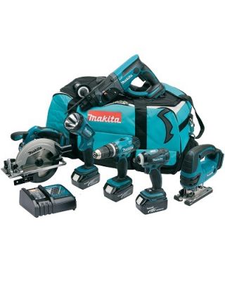 Makita DLX6017M combiset 6-delig - 18V 4,0Ah + tas