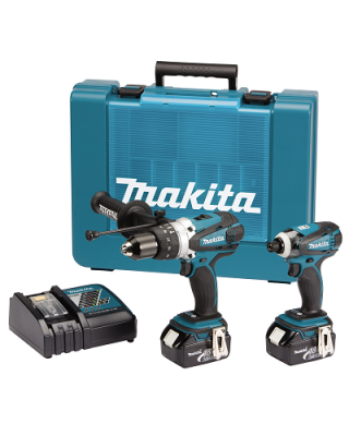 Makita DLX2005M 18v accu combopack met DHP458Z & DTD146Z 4.0Ah 