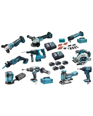 Makita DLX1002MJ1 combiset 10-delig - 18V 4,0Ah + Mbox koffer