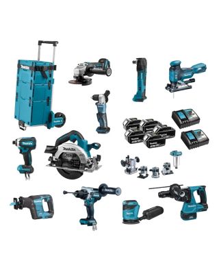 Makita DLX1108TJ2 combiset 11-delig 18V 5,0Ah + Mbox en trolley