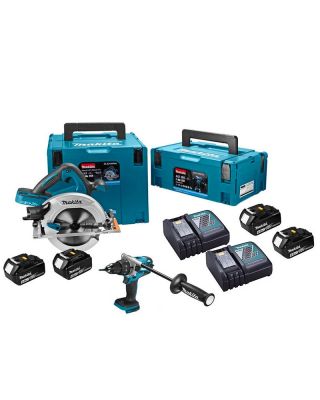 Makita DLX2106PMJ 18V accu combiset met klopboormachine en cirkelzaag