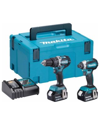 Makita DLX2180TJ combiset met accu klopboormachine en slagschroevendraaier in Mbox