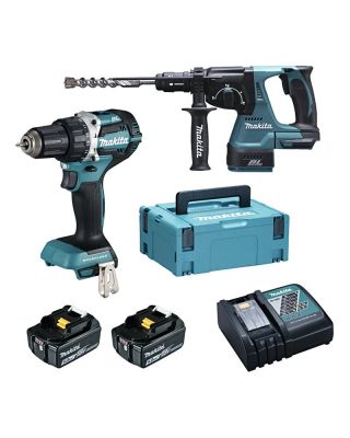 Makita DLX2191TJ 18V accu boormachine + accu combihamer in Mbox