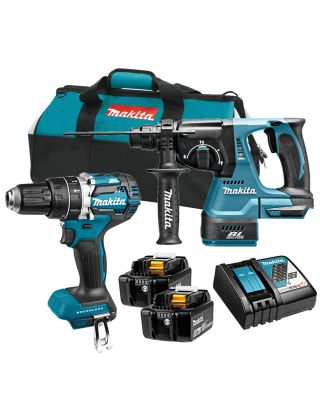 Makita DLX2204TX3 set accuklopboor en combihamer - 18V 5,0Ah + tas