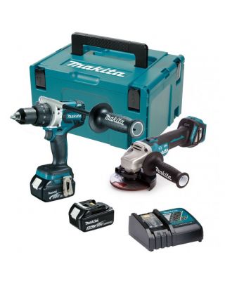 Makita DLX2255TJ set accuboor en haakse slijper - 18V 5,0Ah + Mbox koffer