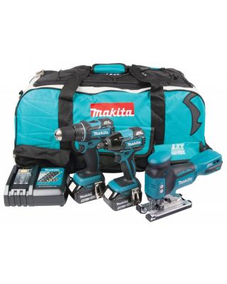 Makita DLX3034T combiset met accuboormachine, slagschroevendraaier en decoupeerzaag