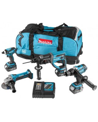 Makita DLX4017 18V accu 4-delige combiset met 3 x 3,0Ah accu's