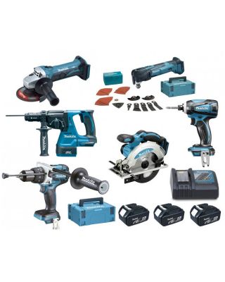 Makita DLX6020MJ combiset 6-delig - 18V 4,0Ah + Mbox koffers