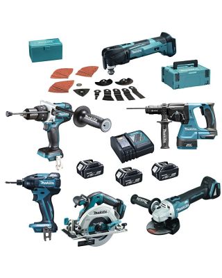 Makita DLX6066TJX1 combiset 6-delig - 18V 5,0Ah + Mbox koffers