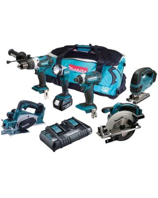 Makita DLX6067PT combiset 6-delig - 18V 5,0Ah + tas