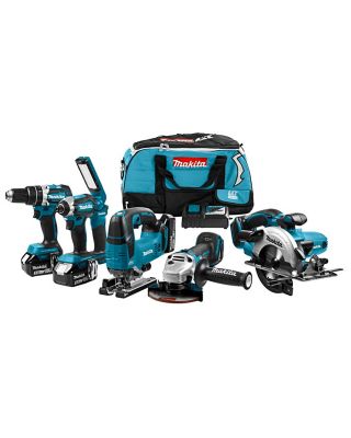 Makita DLX6082T combiset 6-delig - 3x 18V 5,0Ah + tas