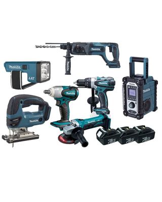 Makita DLX7000X4 combiset 7-delig - 18V 3,0Ah + tas