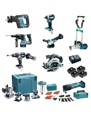 Makita DLX8022TJ2 combiset 8-delig - 18V 5,0Ah + Mbox en trolley