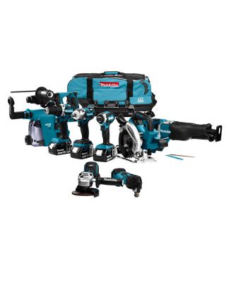 Makita DLX8026TW1 combiset 8-delig 18V 5,0Ah + tas