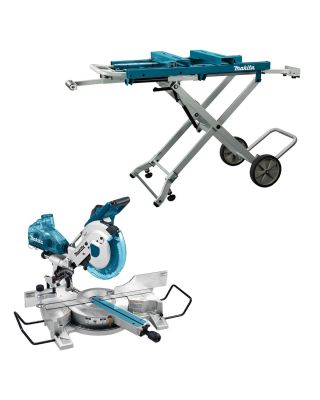 Makita LS1016LB afkortzaag 260 mm 1510W + WST05 onderstel en cycloon stofbak