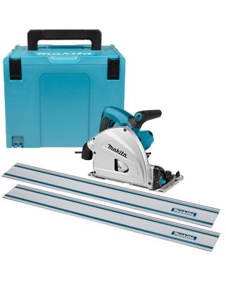 Makita SP6000J2X invalzaag 165 mm 1300W + 2x geleiderail en Mbox