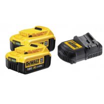 DeWALT DCB105 acculader + 2x DCB182 accu 18V 4,0Ah
