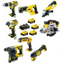 DeWALT DCK897P4 combiset 8-delig excl. koffers - 4x 18V 5,0Ah