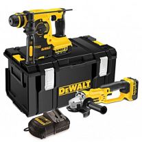 DeWALT DCK271M2 set met 18v accu combihamer + haakse slijper + koffer