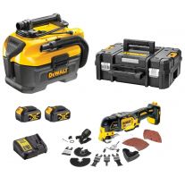 DeWALT DCS355M2 accu multitool 18V 4,0Ah + stofzuiger, accessoires en TSTAK