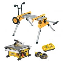 DeWALT DCS7485T2 accu zaagtafel 210 mm 54V 6,0Ah + DE7400 onderstel