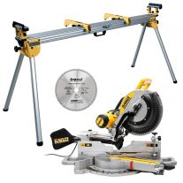 DeWALT DWS780 afkortzaag 305 mm 1675W + DE7023 onderstel en zaagblad
