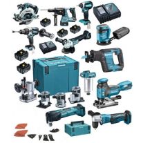 Makita DLX1102TJ1 combiset 10-delig - 5x 18V 5,0Ah + Mbox koffers