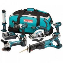 Makita DLX6000 combiset 6-delig - 18V 3,0Ah + tas