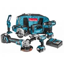 Makita DLX6058T-X1 combiset 6-delig - 3x 18V 5,0Ah + tas
